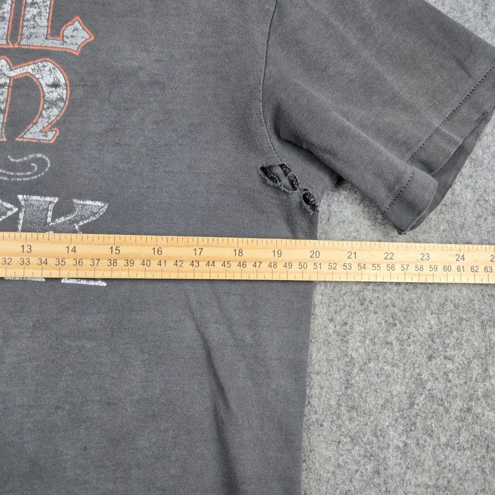 Vtg Harley Davidson Shirt Mens L Faded Black Real Men Wear Black Grunge 90s - Picture 10 of 12